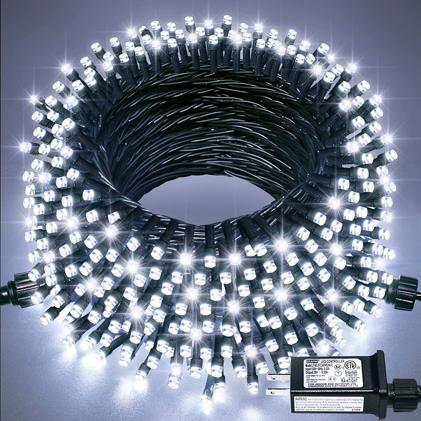 200 LED White Christmas Lights Outdoor, 66Ft Connectable Christmas Tree Lights Green Wire, 8 Modes Waterproof Christmas Twinkle String Lights Plug in for Xmas Wedding Party Indoor Decorations